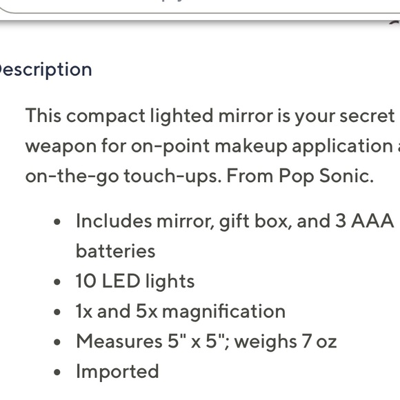 QVC POP PORTABLE LIGHTED COMPCT MAGNIFYING MIRROR NEW - Picture 8 of 8